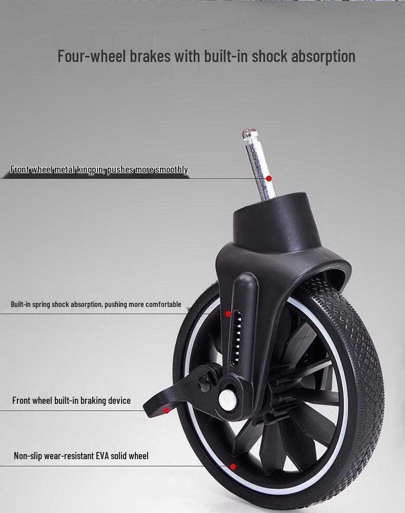 Lightweight Two-Way High Landscape Baby Stroller: Sit & Recline, One-Button Foldable Children's Pushchair.