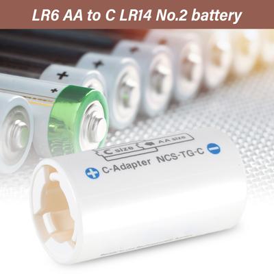 LR6 AA To C LR14 Battery Adapter Case Convert LR6 To LR14 for Toys and Electronics Charging Easily Battery Holder