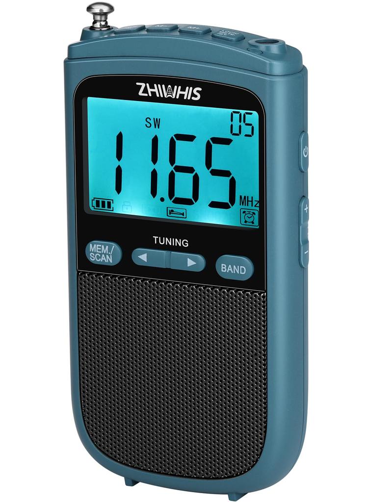 ZHIWHIS Compact Radio with FM Large 900mAh Digital Alarm and Key and DSP Stereo Receiver for Disaster and New Release FM/AM/SW/Wide Support, Screen,