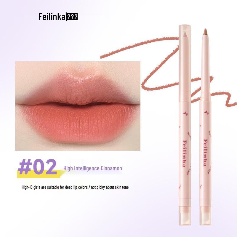 Feilin Ka Double-Ended Lip Liner & Brush: Long-Lasting, Waterproof Matte for Perfect Outlines and Plump Lips.