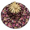 Floral Printed Fan Sun Hats Foldable Bamboo Sunscreen Cap Women Sunhat Folding Fan Hat  for Travel