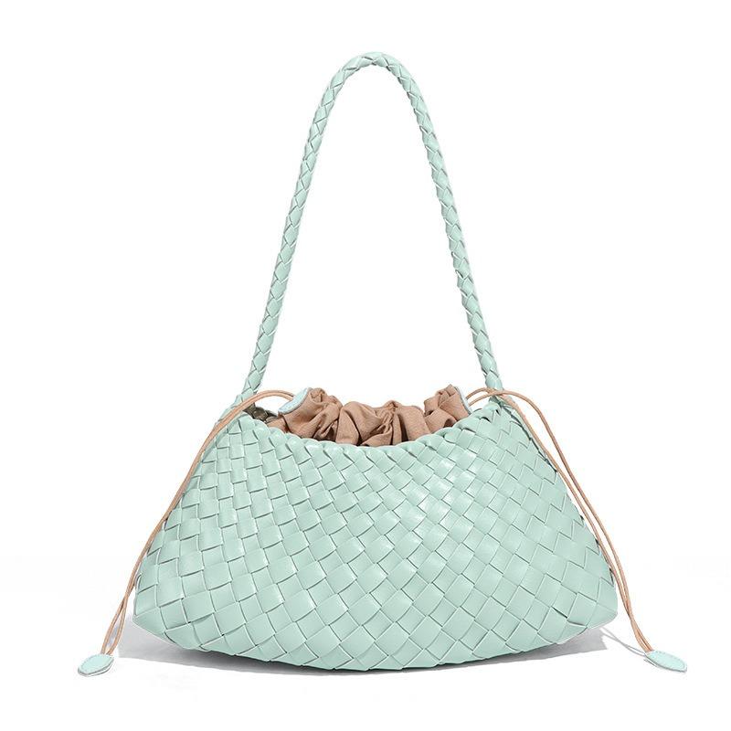 Borsa a tracolla coreana vera tessuta a mano da donna, nuova, versatile, portatile, a spalla, con lettere, borsa a mano, borsa da donna
