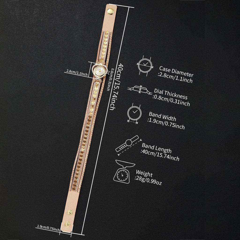 Modische Strassstein-Herz-Zifferblatt Damen Armbanduhr Lange Samtband Armbanduhr