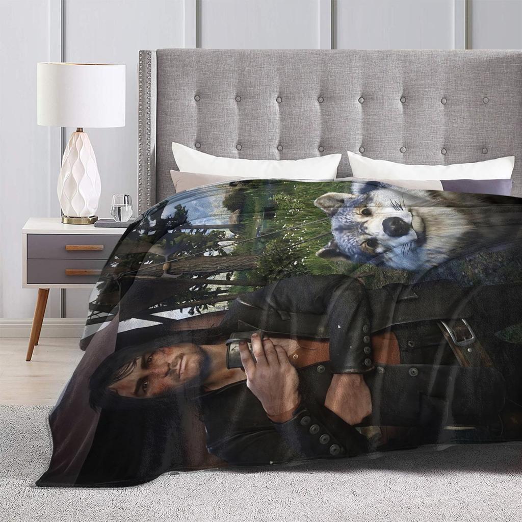 Coperte di Flanella John Marston Wolf Primavera/Autunno Gioco RDR2 Coperta Morbida Multifunzione per Letto Ufficio Copriletti