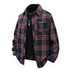 Men Loose Plaid Print Casual Long Sleeve Shirt Outerwear