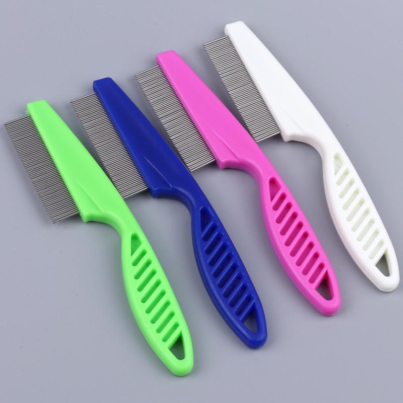 Pet Tear Stain Flea Comb Fine Tooth Stainless Steel Grooming Comb For Dogs Cats Eye Face Hair Debris Removal