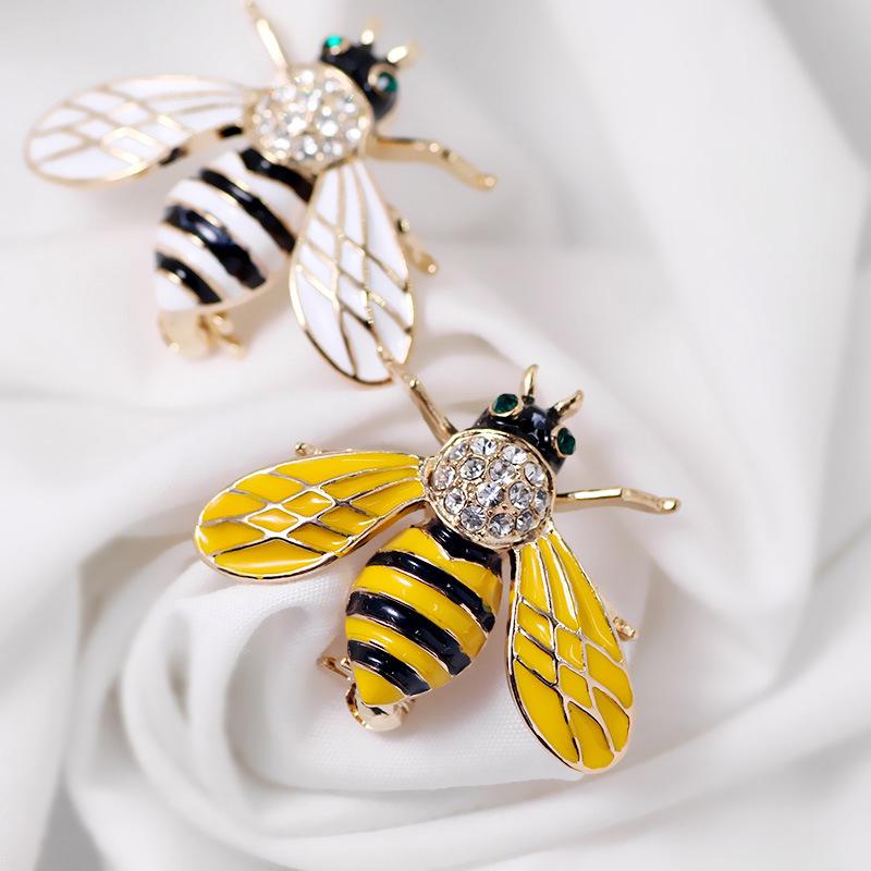 Enamel Rhinestone Bee Brooch Pin for Clothing and Accessories