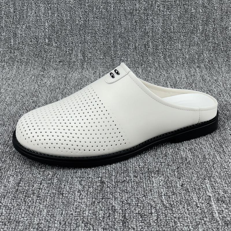 

Большой размер 4 сандалии мужские летние новые нескользящие крутые тапочки пляжные дырчатые туфли мужские для улицы 48 белый