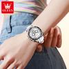 OLEVS Damenuhr Silikonarmband Luxusmarke Original Quarz Uhr für Frauen Automatisches Datum Wasserdicht Chronograph Damenuhr