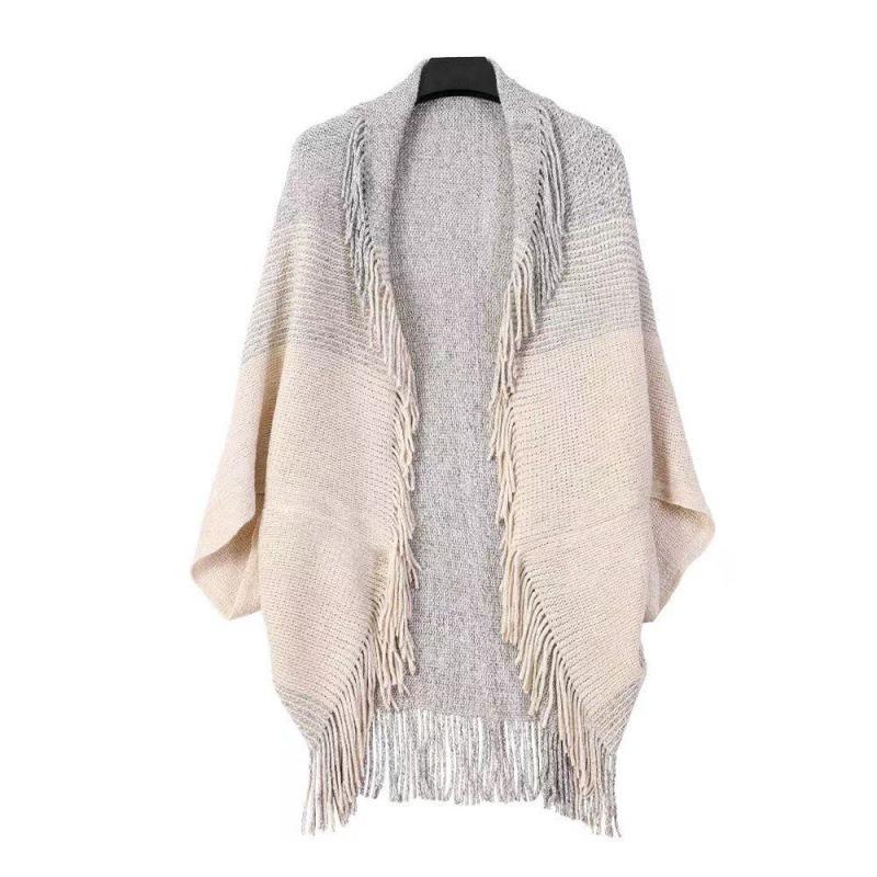 Women's Autumn/Winter Tassel Shawl - Imitation Cashmere Knitted Scarf & Cloak