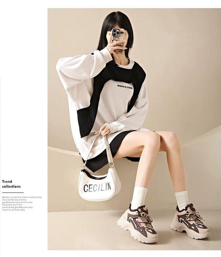 Women's Fleece-Lined Waterproof Leather Running Shoes - Lightweight, Non-Slip, Soft Thick Sole, Height-Boosting Winter Style