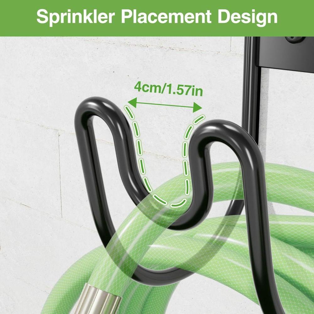 Durable Iron Metal Garden Hose Hanger Wall Mounted Easy Installation Water Hose Rack Storage Hook Outdoor Storage