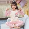 Girls Winter Pajama Set Cotton Long Sleeve Sleepwear Cartoon Print Home Outfit Ages 8