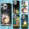 Anime T-Totoro-ES Niedliche Handyhülle Für iPhone 16,15,14,13,12,11,Pro,Max,Plus,Mini,XS,SE Anti-Fall Schwarzer Mattes Hartes Bumper