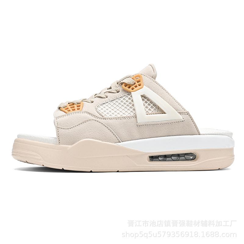 

Новые летние пляжные шлепанцы с воздушной подушкой, уличные сандалии с открытым носком, повседневная модная обувь, дышащие мягкие модные универсальные шлепанцы 47 бежевый