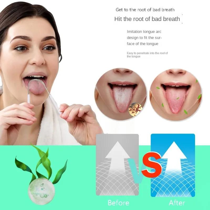 New Stainless Steel Tongue Scraper Fresh Breath Cleaning Coated Tongue Toothbrush Oral Hygiene U-Shaped Metal Tongue Scraper