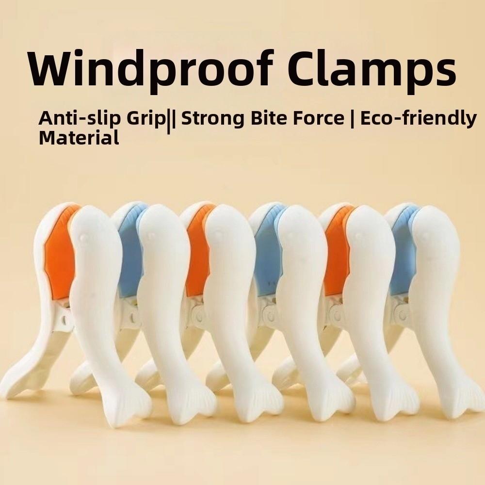 2/3pcs Windproof Clothes Peg Pins Plastic Quilt Shark Clamps Laundry Drying Clips Beach Towel