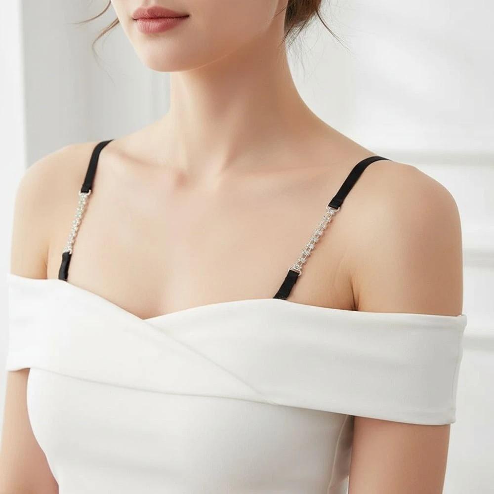 Anti-Slip Rhinestone Bra Straps High Stretch Invisible Strap Sexy Undershoulder Strap  Women
