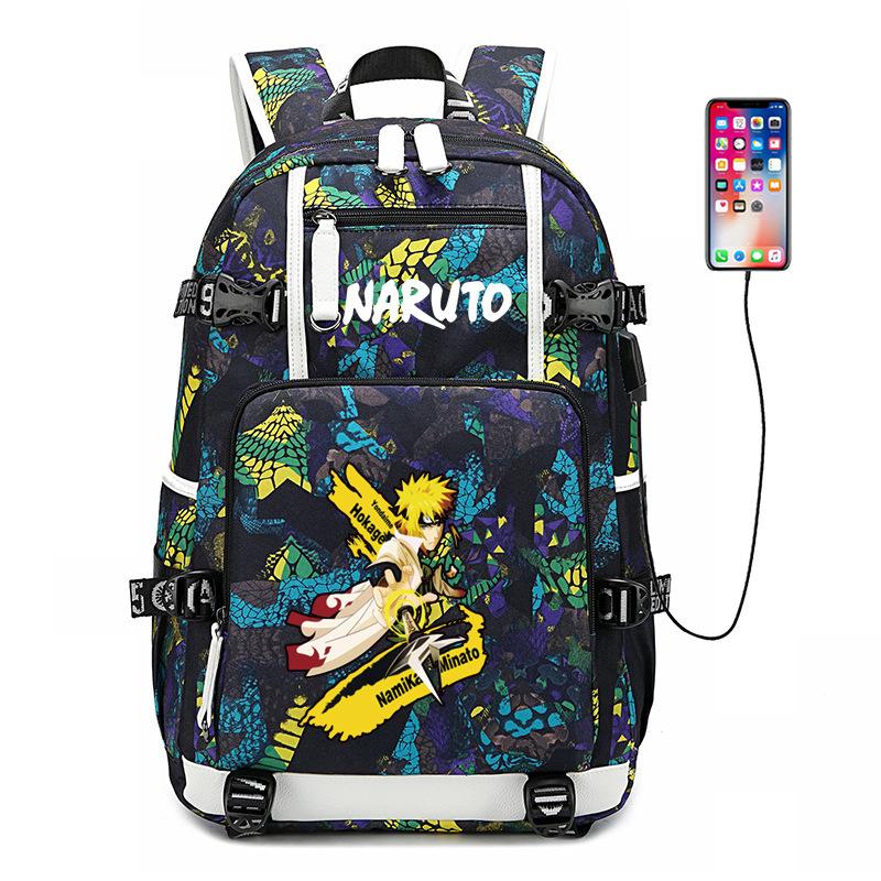 Schoolbag Male Whirlpool Naruto Akira Kaleidoscope Backpack Female High School Junior High School Student Luminous Backpack Big