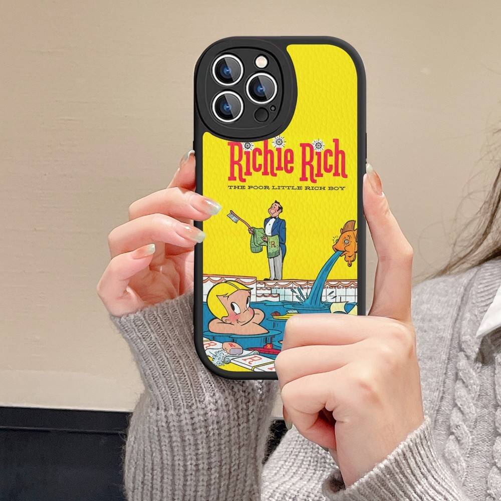 Cartoon Richie Rich Phone Case Hard Leather For IPhone 14 13 16 Mini 15 14 11 12 Pro Max Plus Fundas