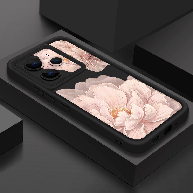 Pink Peony Flower Phone Case For Xiaomi Redmi Note 15 14 13 Pro 4G Note 13 14 Pro Plus 5G Shockproof Soft TPU Silicone Cover