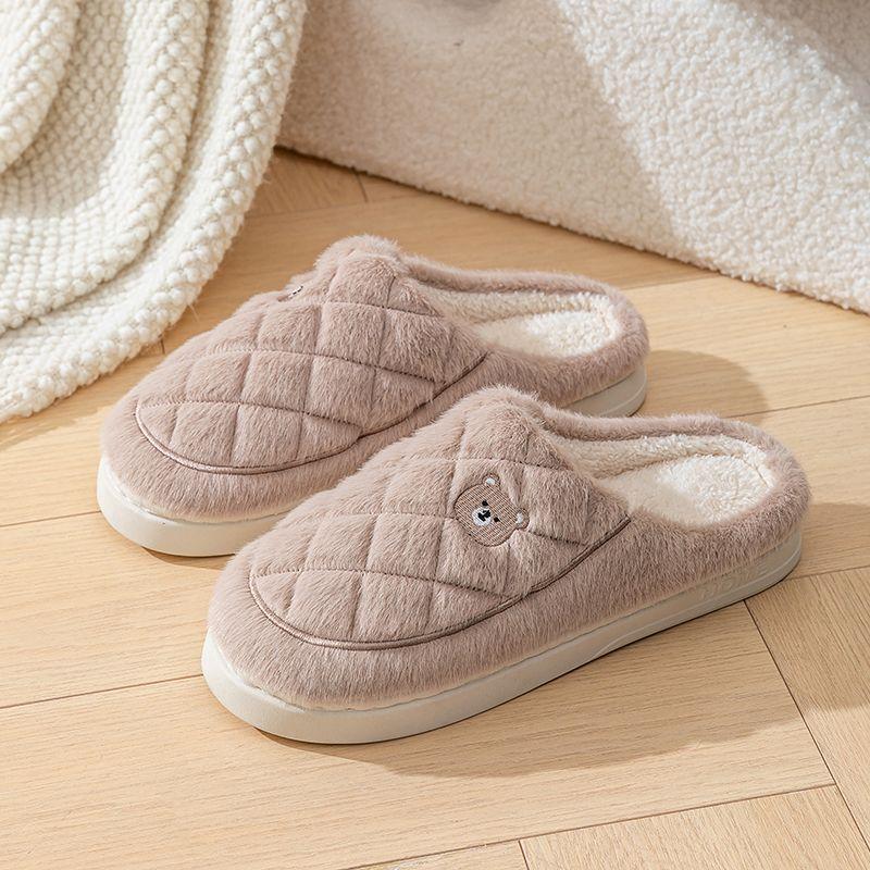 Plush indoor cotton slippers women's season home fashion non-slip home warm shoes