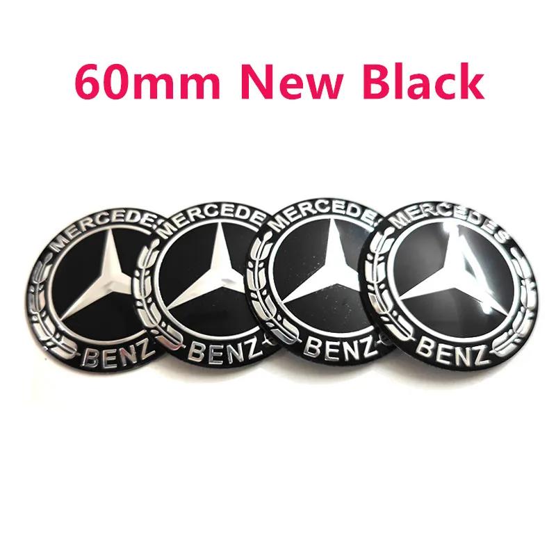 CEJ1 2025 Hot For Benz 4pcs 56mm 60mm 65mm 75mm Car Wheel Center Hub Emblem Sticker For Mercedes Benz W203 W204 W205 W213 W210 W211 W