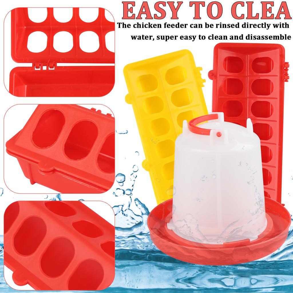 6 Plastic Flip Top Small Poultry Feeder for Pigeon Chicken Feeder Drinker