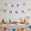 Hanukkah Decorations for Home, Pre-Strung Happy Hanukkah Banner, Glitter Chanukah Party Favors with Candelabrum Hexagram for Chanukah Decor Winter