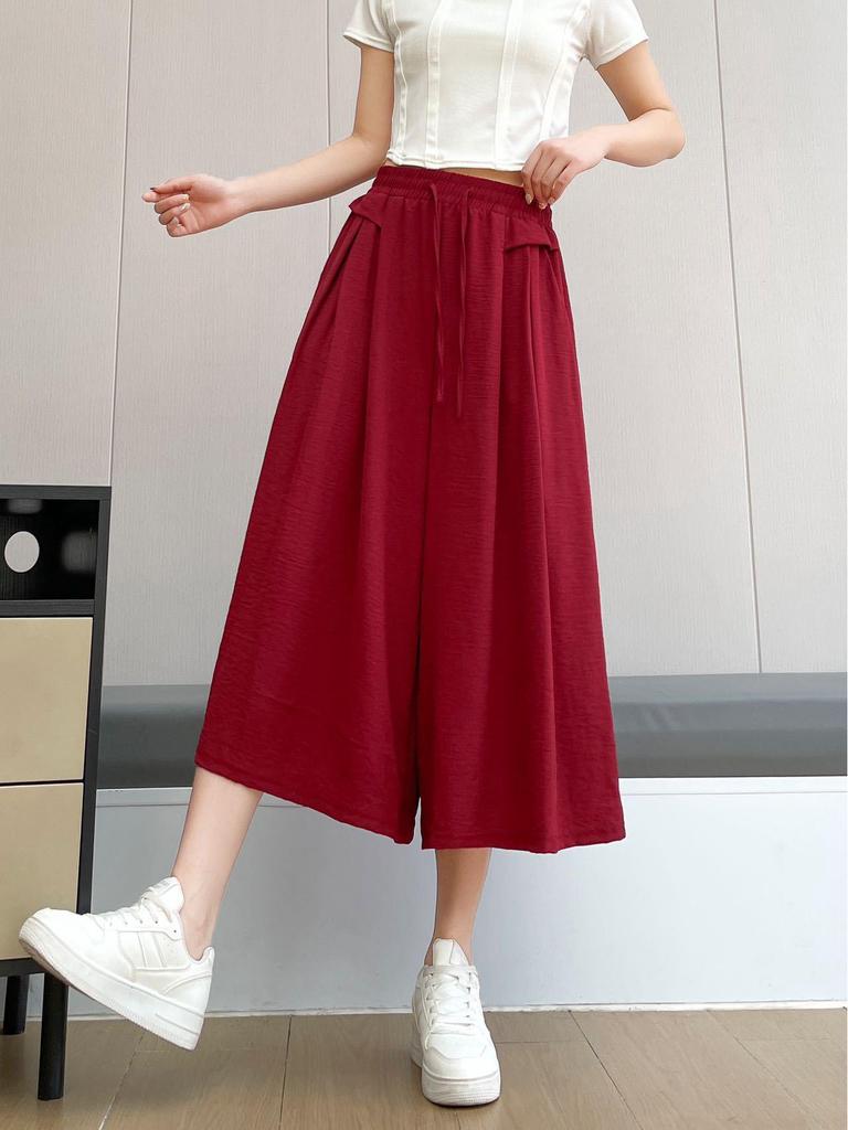 Women's Summer 2025 High-Waisted Ice-Feel Wide-Leg Culottes