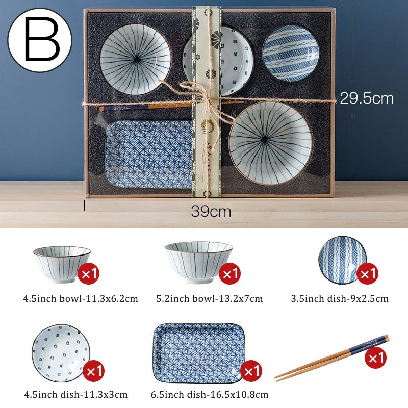 Japanese Cartoon Cat Dinnerware Set Dinner Plate Bowl Chopsticks Saucer Dishes Set For 1 Person