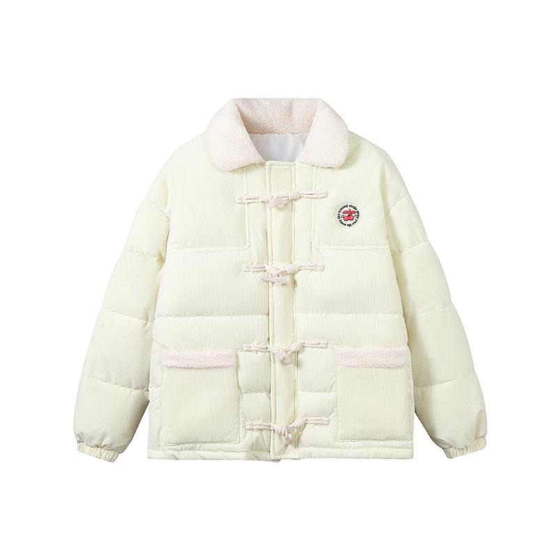 Light Blue Bread Jacket for Women Loose and Versatile Thickened Sweet and Beautiful Cute Little One Thickened Warm Cotton Jacket