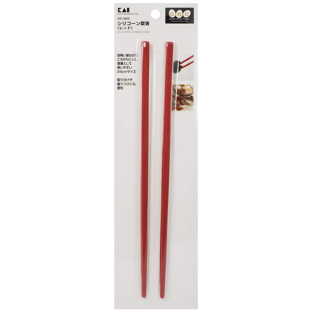 KAI Silicone Cooking Chopsticks 1010011314 Red O.E.C. -