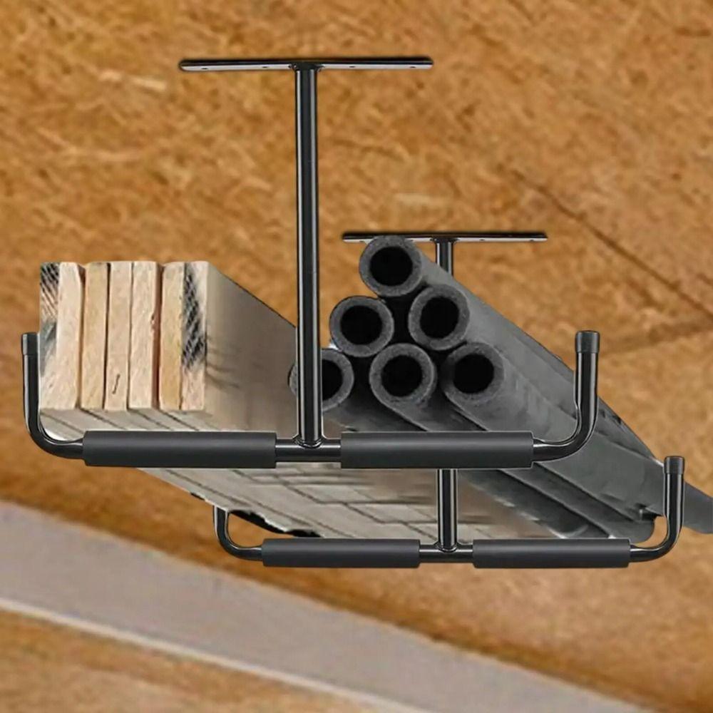 Paslanmaz Tavan Rafı Raf Duvara Monte Üst Garaj Depolama Kancası Garaj Organizasyonu