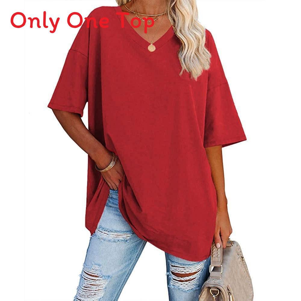 Cotton T Shirt For Women With V Neck Short Sleeve Casual Summer Top For Daily Wear