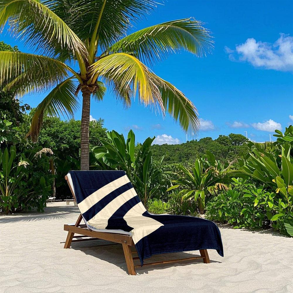 Navy Diagonal Stripe Quick Drying Bath Towel Microfiber Beach Towel Light Weight Swimming Camping Yoga Beach Out