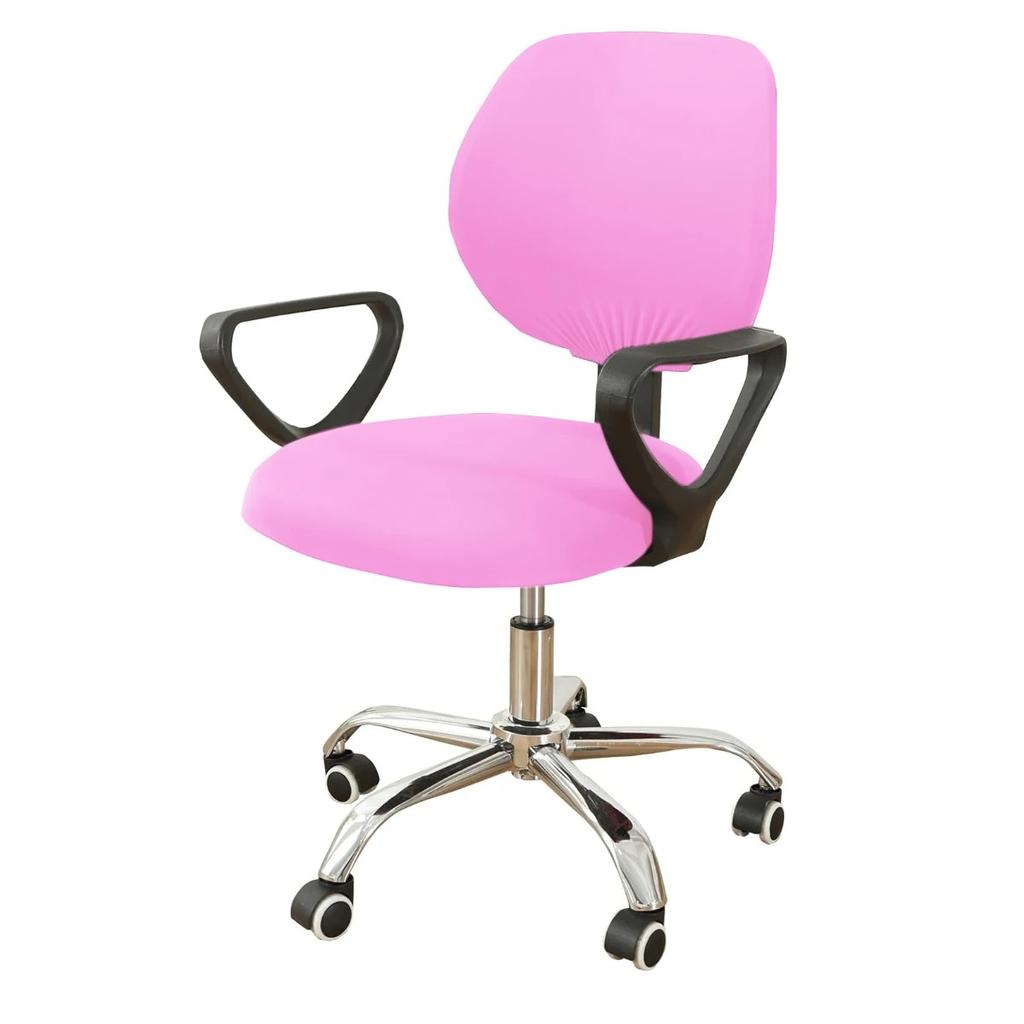 2-Piece Type Stretchable Universal Desk Office Chair Seat Covers Computer Chair Slipcover Washable Rotating Chair Protector