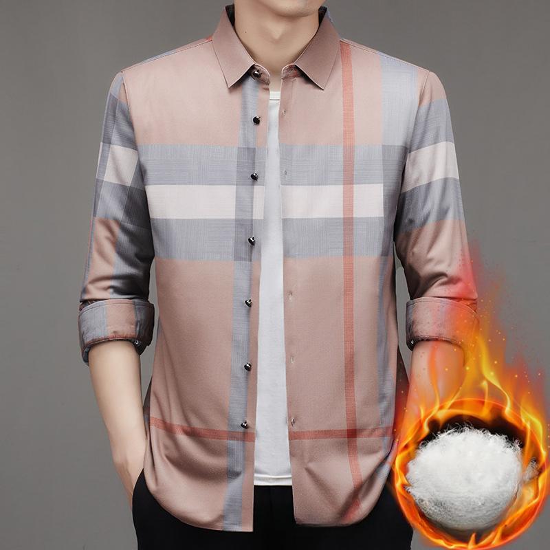 Autumn and Winter New Men's Removable Liner Down Shirt, Young and Middle-aged Business Base Shirt