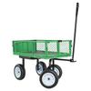 Garden Cart with Seat, 226.8 kg, Rolling Steel Garden Work Seat with Wheels, Heavy Duty Gardening Stool, with Tool Tray & Adjustable Handle, Outdoor