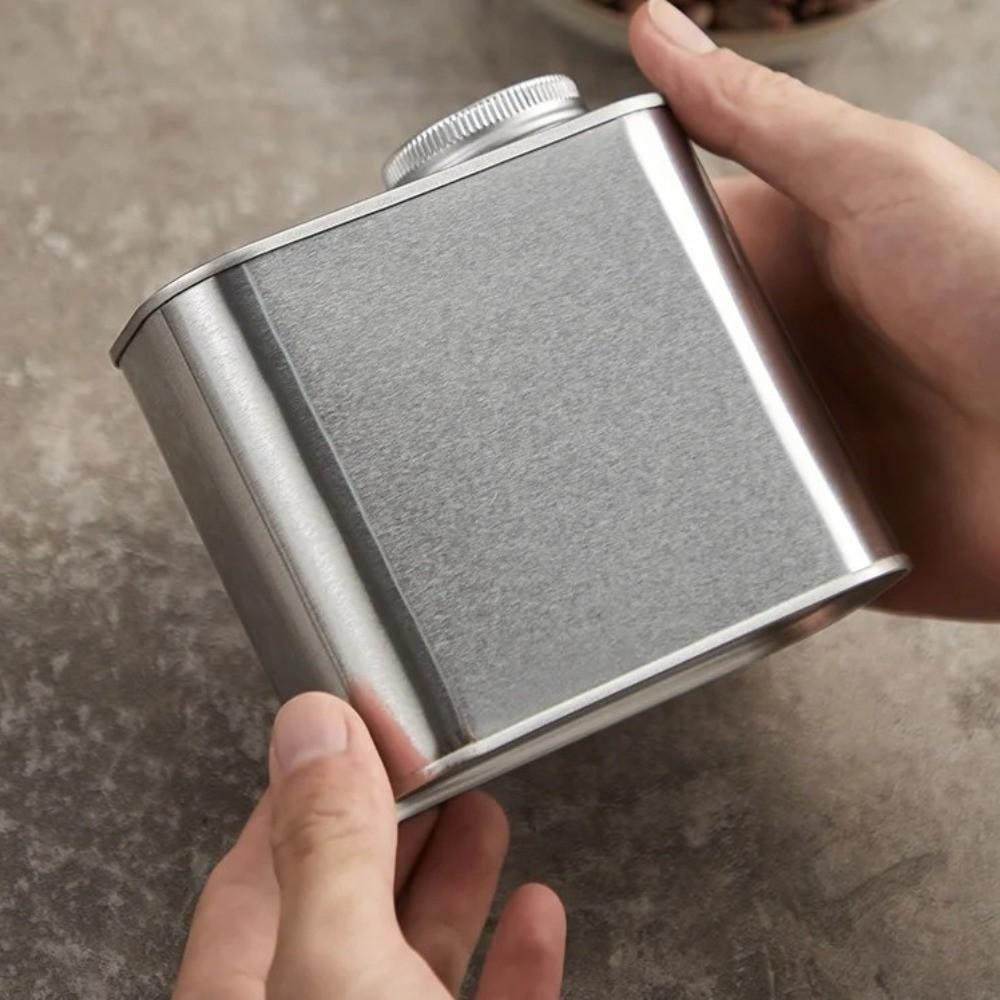 Velkokapacitní čtvercová plechovka na skladování kávových zrn, nová utěsněná plechovka na kávu