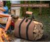 Large Capacity Wear-Resistant Canvas Firewood Carry Bag