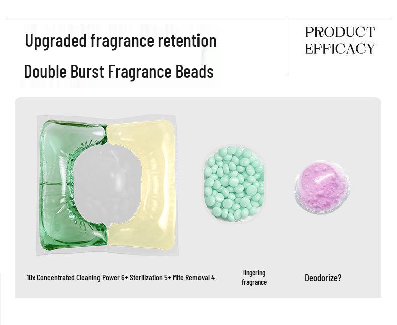 Zhanjia Eucalyptus Laundry Pods: Dual-Fragrance, Six-in-One Formula with Long-Lasting Freshness, Sterilization, and Mite Removal, 38 Pods