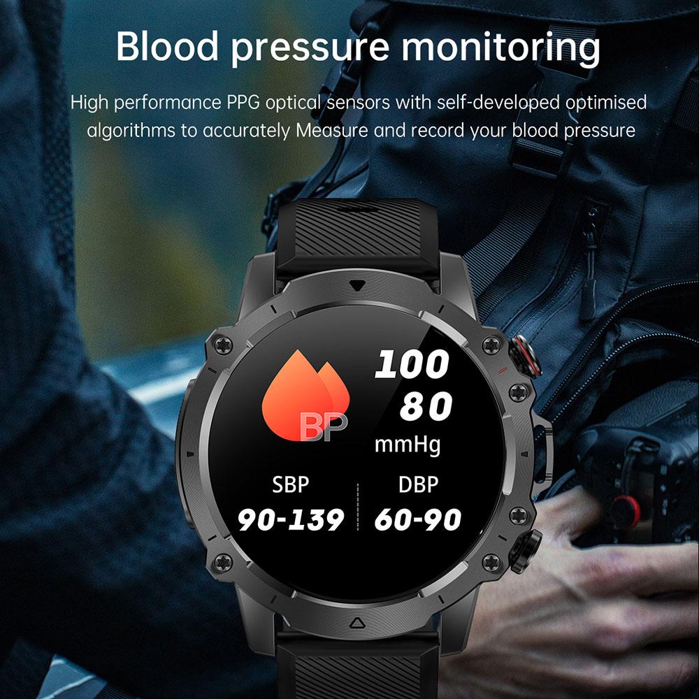 AK56 1.43-inch Smart Watch Heart Rate Blood Pressure Monitoring Bluetooth-compatible Calling Sports Smart Bracelet