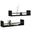 VidaXL Étagères murales avec barres 2 pcs noir 60x16x14 cm 835434