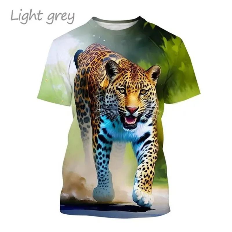 Cheetah 3D T-shirt Printed Series T-shirt Men's and Women's Casual Street Large Short Sleeve Comfortable Breathable Top T-shirt