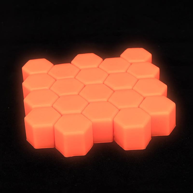 

20 ШТ 17/19/21 ММ Светящиеся Колпачки для Болтов Колесных Гаек Автомобиля Силиконовые Защитные от Столкновений Колпачки для Шин Колес Защищенные от Ржавчины 17 mm