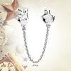 Sparkling Safety Chain Collection Charm Bead Charms Triple Clear Stone Safety Chain Safety Chain Clip Compatible With Authentic Bracelets Do It Yourse