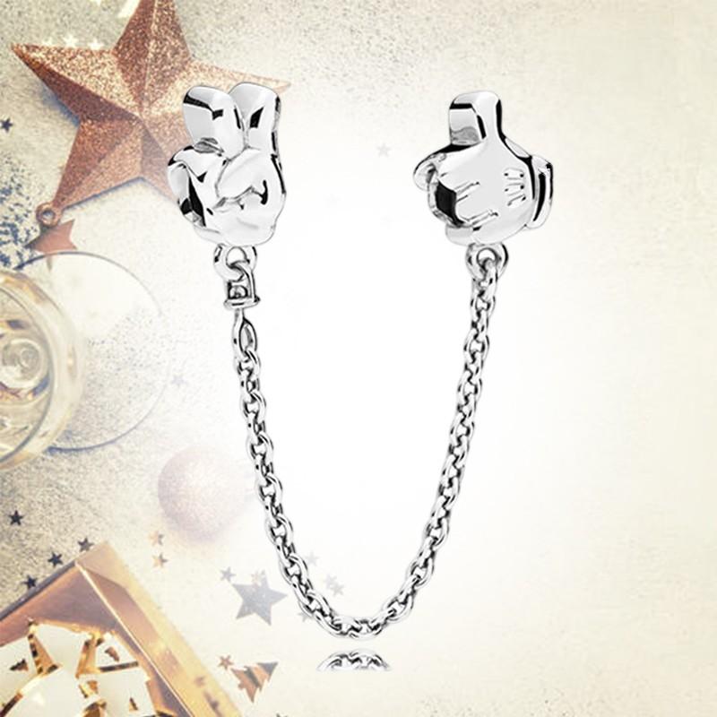 Sparkling Safety Chain Collection Charm Bead Charms Triple Clear Stone Safety Chain Safety Chain Clip Compatible With Authentic Bracelets Do It Yourse