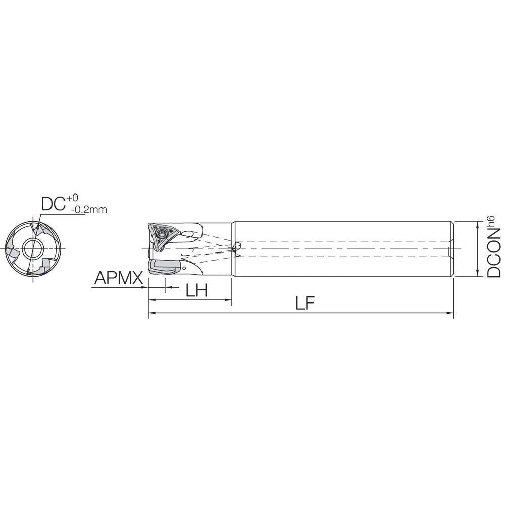 Kyocera MEV End Mill Straight Same Diameter Shank MEV25-S25-06-3T