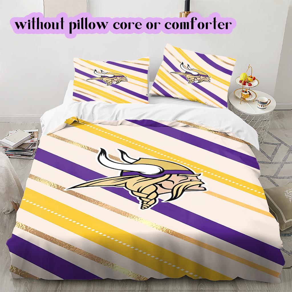 football Logo Pattern Bedding Quilt Set Quilt Cover Pillowcase Home Decoration Birthday Gift (1*duvet cover+ 2*pillowcase, without core)
